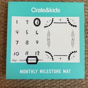 Crate&Barrel Monthly Milestone Mat - Teal and White